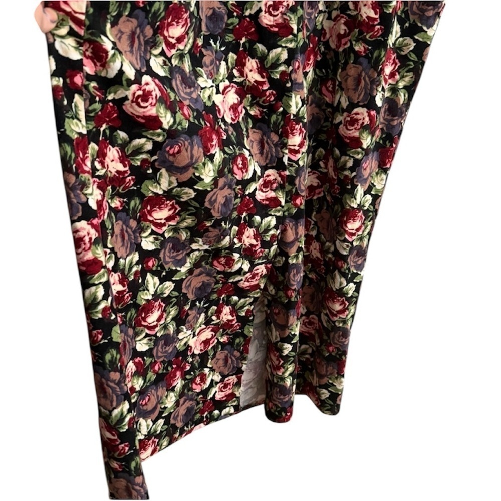 WEILI ZHENG Runway Velvet Floral Button Front Maxi Dress Duster Coat Large - Picture 5 of 13